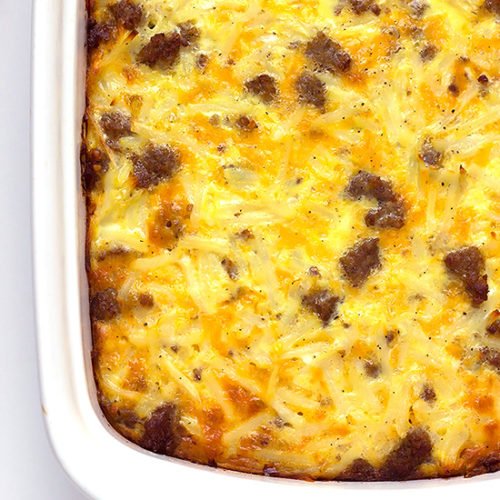 Sausage Hash Brown Breakfast Casserole - Amanda's Easy Recipes